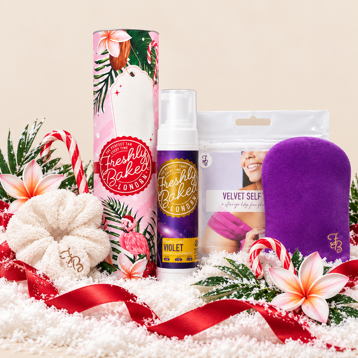 Christmas Self Tan Gift Set – Mousse, Tanning Mitt & Scrunchie